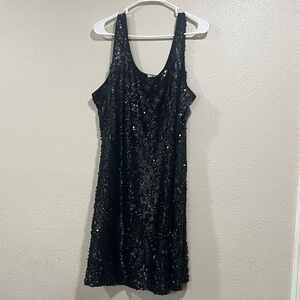 Worthington Black Sequin Sleeveless Cocktail Dress